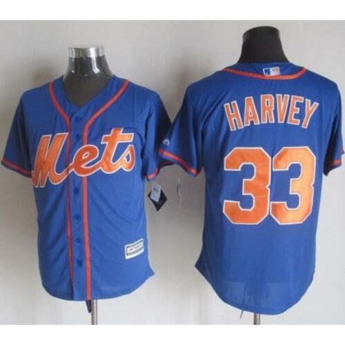 686380e47565c_1 Mets #33 Matt Harvey Blue Alternate Home New Cool Base Stitched MLB Jersey
