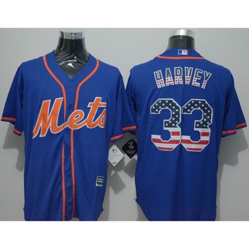 686380e7b6b7b_1 Mets #33 Matt Harvey Blue USA Flag Fashion Stitched MLB Jersey