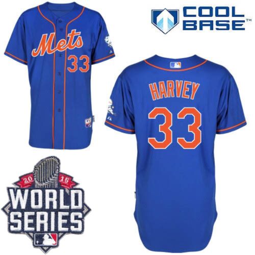 686380eb09aa7_1 Mets #33 Matt Harvey Blue Alternate Home Cool Base W/2015 World Series Patch Stitched MLB Jersey