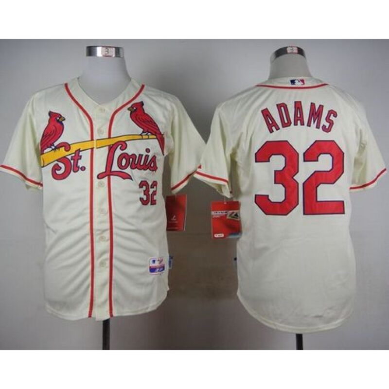 686380f86a7bc_1 Cardinals #32 Matt Adams Cream Cool Base Stitched MLB Jersey