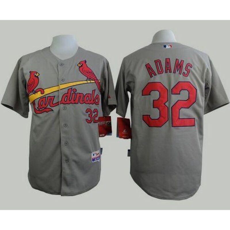 686380fbe4b24_1 Cardinals #32 Matt Adams Grey Cool Base Stitched MLB Jersey