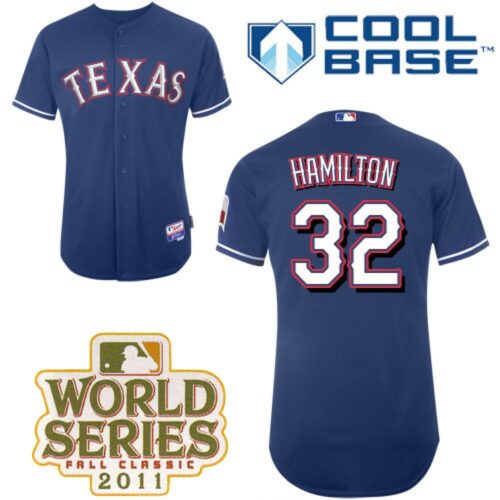 68638139945e0_1 Rangers #32 Josh Hamilton Blue Cool Base 2011 World Series Patch Stitched MLB Jersey