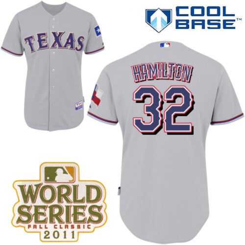 68638140509be_1 Rangers #32 Josh Hamilton Grey Cool Base 2011 World Series Patch Stitched MLB Jersey