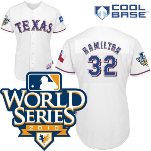 68638151638d5_1 Rangers #32 Josh Hamilton White Cool Base w/2010 World Series Patch Stitched MLB Jersey