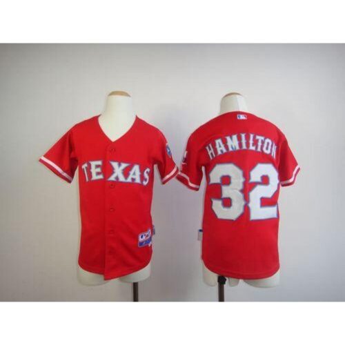 686381605f1a6_1 Rangers #32 Josh Hamilton Red 2010 World Series Patch Stitched Youth MLB Jersey