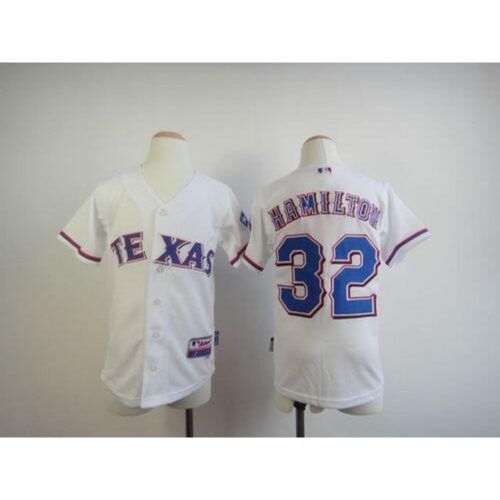 686381632f097_1 Rangers #32 Josh Hamilton White 2010 World Series Patch Stitched Youth MLB Jersey