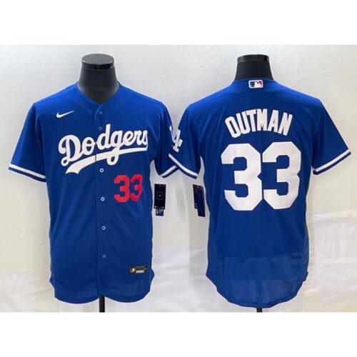 6863817d01cfb_1 Men's Los Angeles Dodgers #33 James Outman Blue Flex Base Stitched Baseball Jersey