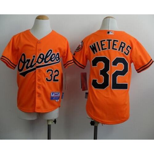 686381a6649f2_1 Orioles #32 Matt Wieters Orange Cool Base Stitched Youth MLB Jersey