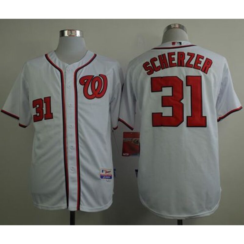 6863820fc3196_1 Nationals #31 Max Scherzer White Cool Base Stitched MLB Jersey