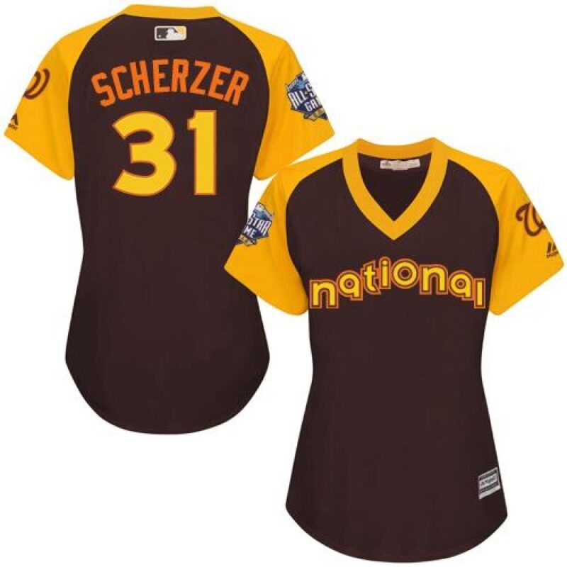68638216ad31c_1 Nationals #31 Max Scherzer Brown 2016 All-Star National League Women's Stitched MLB Jersey