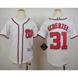 6863822475b8f_1 Nationals #31 Max Scherzer White Cool Base Stitched Youth MLB Jersey