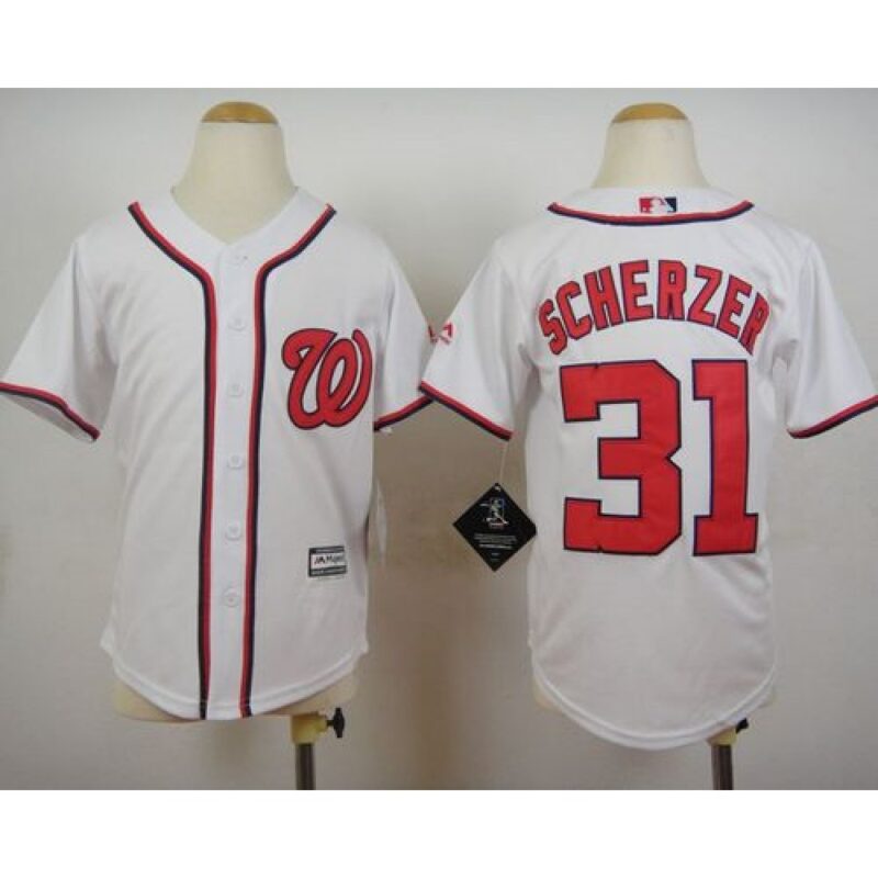 6863822475b8f_1 Nationals #31 Max Scherzer White Cool Base Stitched Youth MLB Jersey