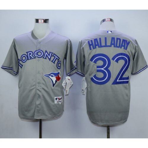 6863822d696e8_1 Blue Jays #32 Roy Halladay Grey Cool Base Stitched MLB Jersey
