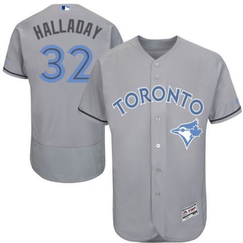 68638230e9963_1 Blue Jays #32 Roy Halladay Grey Flexbase Authentic Collection 2016 Father's Day Stitched MLB Jersey