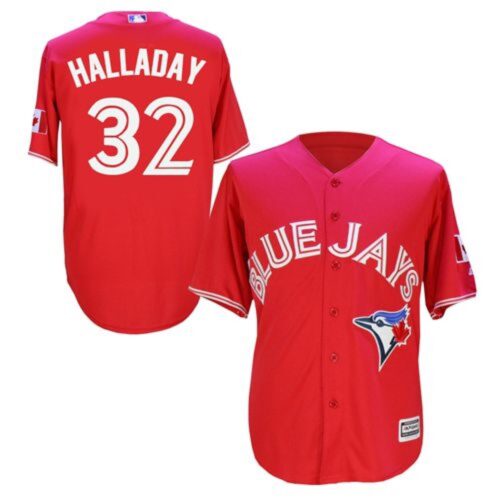 6863823eef028_1 Blue Jays #32 Roy Halladay Red New Cool Base Canada Day Stitched MLB Jersey