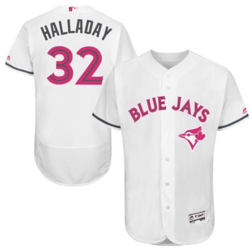 68638248d547d_1 Blue Jays #32 Roy Halladay White Flexbase Authentic Collection 2016 Mother's Day Stitched MLB Jersey