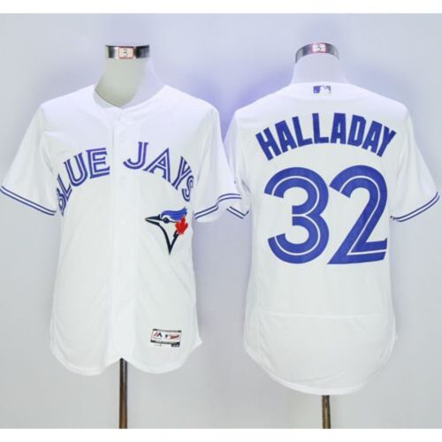 6863824c4a545_1 Blue Jays #32 Roy Halladay White Flexbase Authentic Collection Stitched MLB Jersey