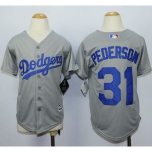 6863825b914a0_1 Dodgers #31 Joc Pederson Grey Cool Base Stitched Youth MLB Jersey