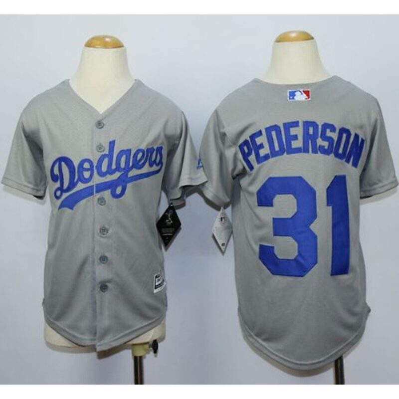 6863825b914a0_1 Dodgers #31 Joc Pederson Grey Cool Base Stitched Youth MLB Jersey
