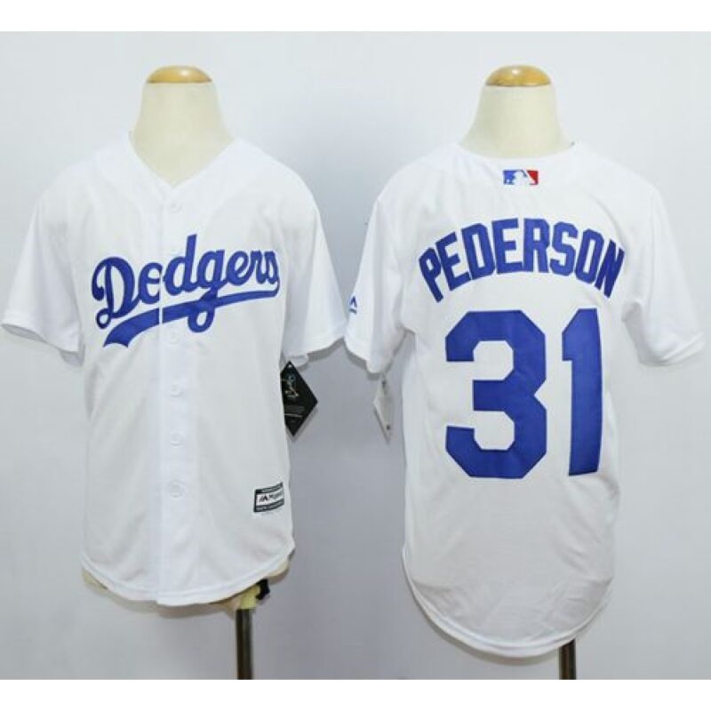6863825e4c8f0_1 Dodgers #31 Joc Pederson White Cool Base Stitched Youth MLB Jersey