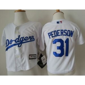 68638261179cd_1 Toddler Dodgers #31 Joc Pederson White Cool Base Stitched MLB Jersey