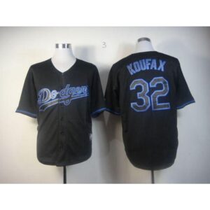 686382714f7c5_1 Dodgers #32 Sandy Koufax Black Fashion Stitched MLB Jersey