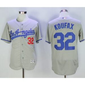 6863827ed61e8_1 Dodgers #32 Sandy Koufax Grey Flexbase Authentic Collection Road Stitched MLB Jersey