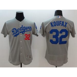 686382821f54c_1 Dodgers #32 Sandy Koufax Grey Flexbase Authentic Collection Stitched MLB Jersey