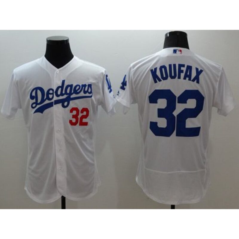 68638288b6f0f_1 Dodgers #32 Sandy Koufax White Flexbase Authentic Collection Stitched MLB Jersey