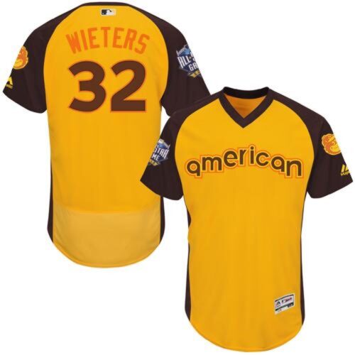 6863829a086d3_1 Orioles #32 Matt Wieters Gold Flexbase Authentic Collection 2016 All-Star American League Stitched MLB Jersey