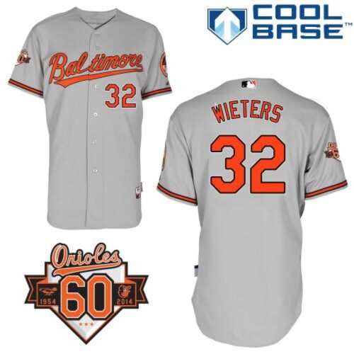 686382a0de9b8_1 Orioles #32 Matt Wieters Grey Cool Base Stitched MLB Jersey