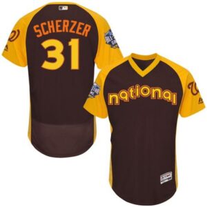 68638356711c9_1 Nationals #31 Max Scherzer Brown Flexbase Authentic Collection 2016 All-Star National League Stitched MLB Jersey