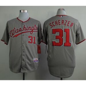 6863835d4b67d_1 Nationals #31 Max Scherzer Grey Cool Base Stitched MLB Jersey