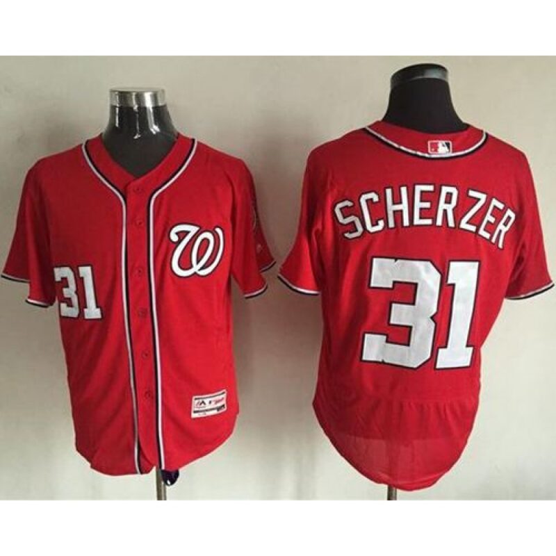 68638378a43f1_1 Nationals #31 Max Scherzer Red Flexbase Authentic Collection Stitched MLB Jersey