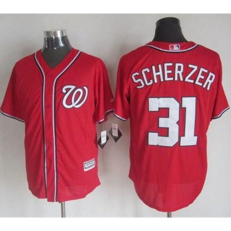 6863837bef6d8_1 Nationals #31 Max Scherzer Red New Cool Base Stitched MLB Jersey