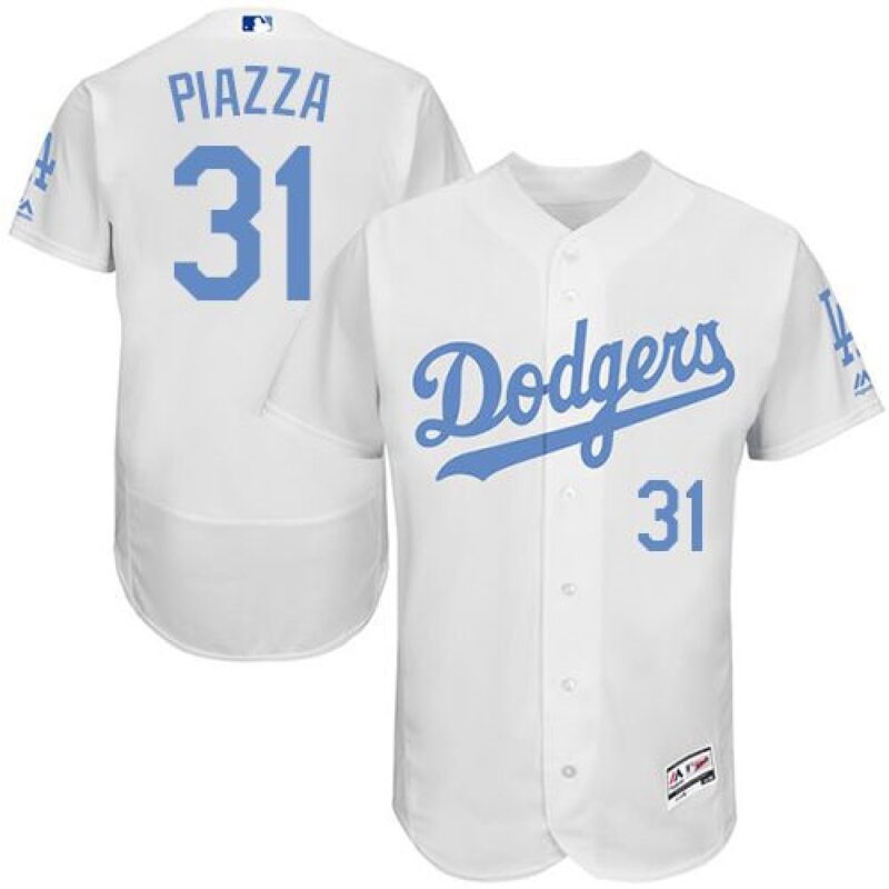 686383b79274e_1 Dodgers #31 Mike Piazza White Flexbase Authentic Collection 2016 Father's Day Stitched MLB Jersey