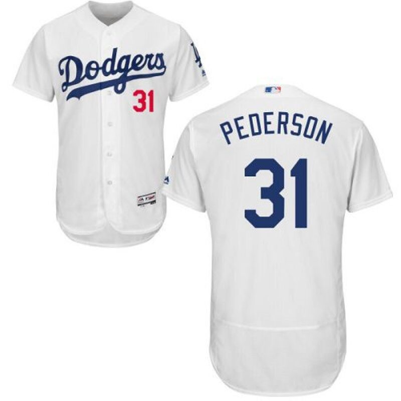 686383babedd3_1 Dodgers #31 Joc Pederson White Flexbase Authentic Collection Stitched MLB Jersey