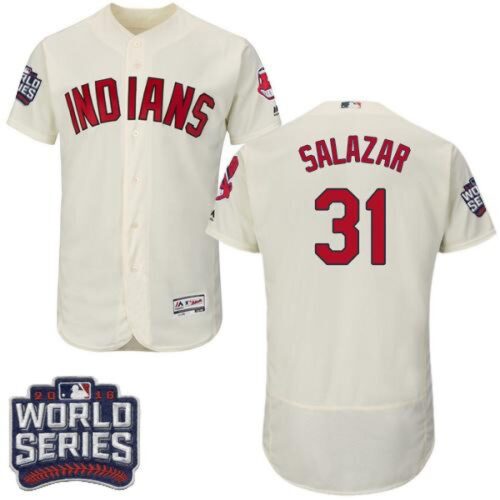 686383f69b348_1 indians #31 Danny Salazar Cream Flexbase Authentic Collection 2016 World Series Bound Stitched MLB Jersey
