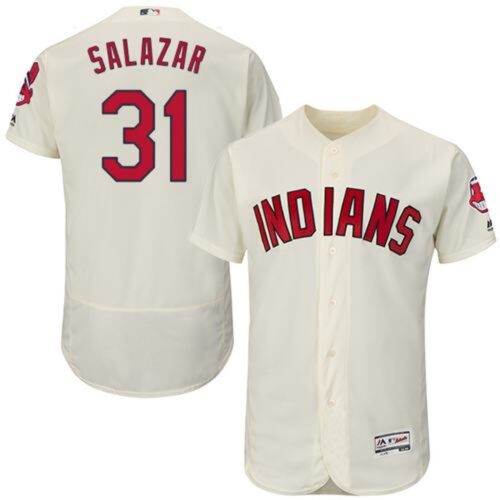 686383f9f0ace_1 indians #31 Danny Salazar Cream Flexbase Authentic Collection Stitched MLB Jersey