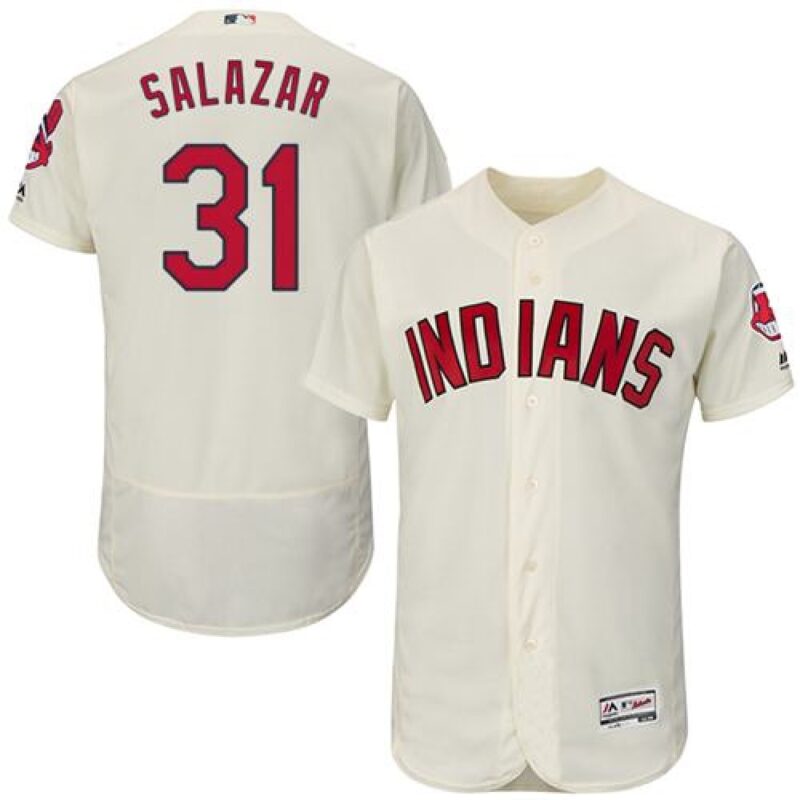 686383f9f0ace_1 indians #31 Danny Salazar Cream Flexbase Authentic Collection Stitched MLB Jersey