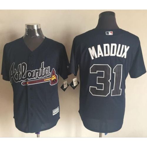 6863841a42dd4_1 Braves #31 Greg Maddux Blue New Cool Base Stitched MLB Jersey