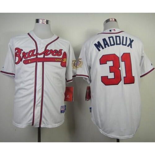 6863842713bc8_1 Braves #31 Greg Maddux White Cool Base Stitched MLB Jersey
