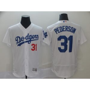 68638458c8d98_1 Men's Los Angeles Dodgers #31 Joc Pederson White 2019 Flex Base Stitched MLB Jersey