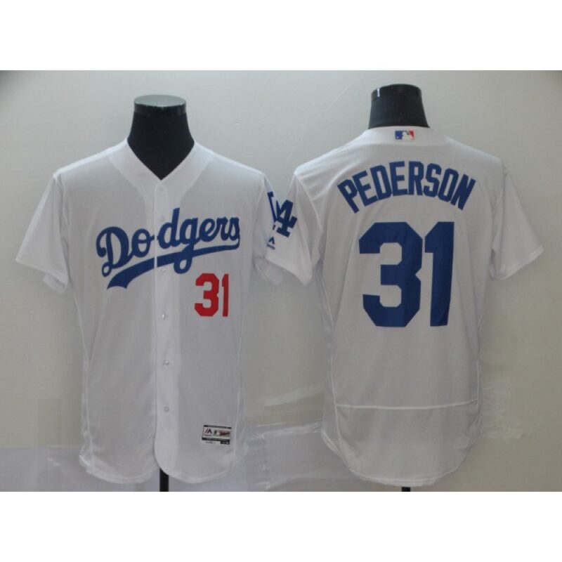68638458c8d98_1 Men's Los Angeles Dodgers #31 Joc Pederson White 2019 Flex Base Stitched MLB Jersey