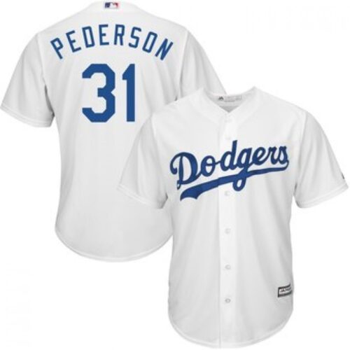 6863845f031f9_1 Men's Los Angeles Dodgers #31 Joc Pederson White Cool Base Stitched MLB Jersey