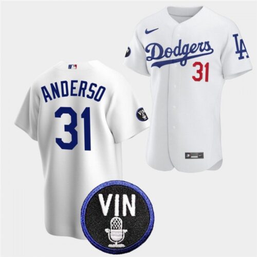 6863846c5c38e_1 Men's Los Angeles Dodgers #31 Tyler Anderson 2022 White Vin Scully Patch Cool Base Stitched Baseball Jersey