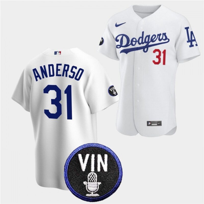 6863846c5c38e_1 Men's Los Angeles Dodgers #31 Tyler Anderson 2022 White Vin Scully Patch Cool Base Stitched Baseball Jersey