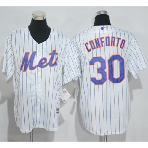 686384795a310_1 Mets #30 Michael Conforto White(Blue Strip) Home Cool Base Stitched Youth MLB Jersey