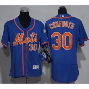 6863848db53d1_1 Mets #30 Michael Conforto Blue Flexbase Authentic Women's Stitched MLB Jersey