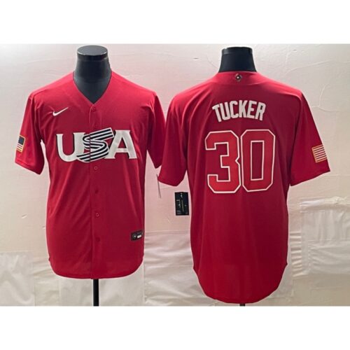 6863849ade366_1 Men's USA Baseball #30 Kyle Tucker 2023 Red World Baseball Classic Stitched Jersey